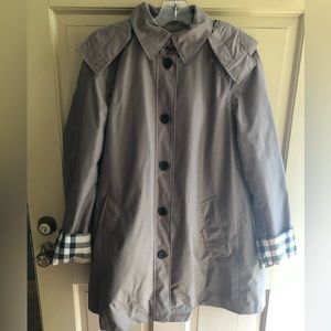 Burberry A Line Trench Size 10 US with Hood